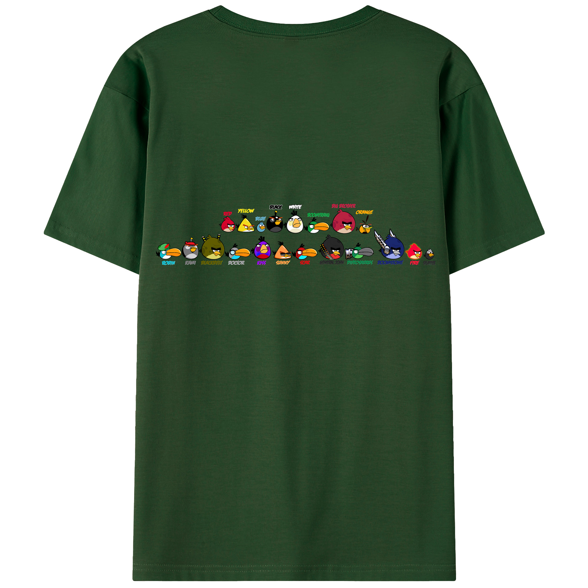 （画像用） Angry Birds アングリーバード 綿100％半袖Tシャツ（背面プリント）